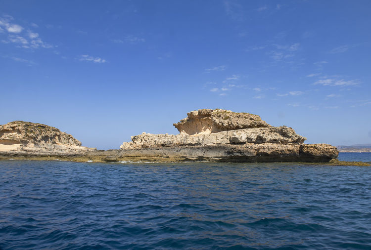 The rocky coastline of el toro marine reserve in mallorca, spain