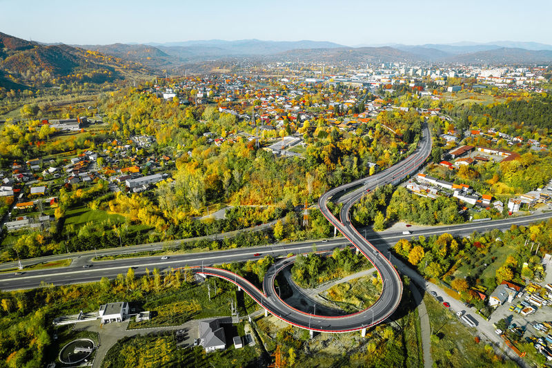 High angle view of railroad track