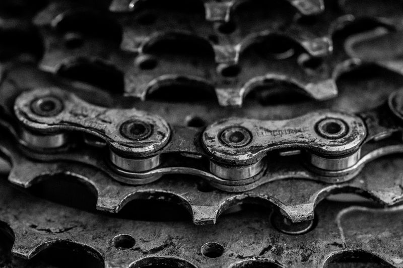 Close-up of bicycle chain