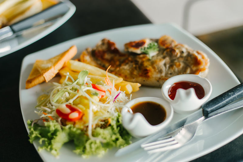 Close-up of food in plate