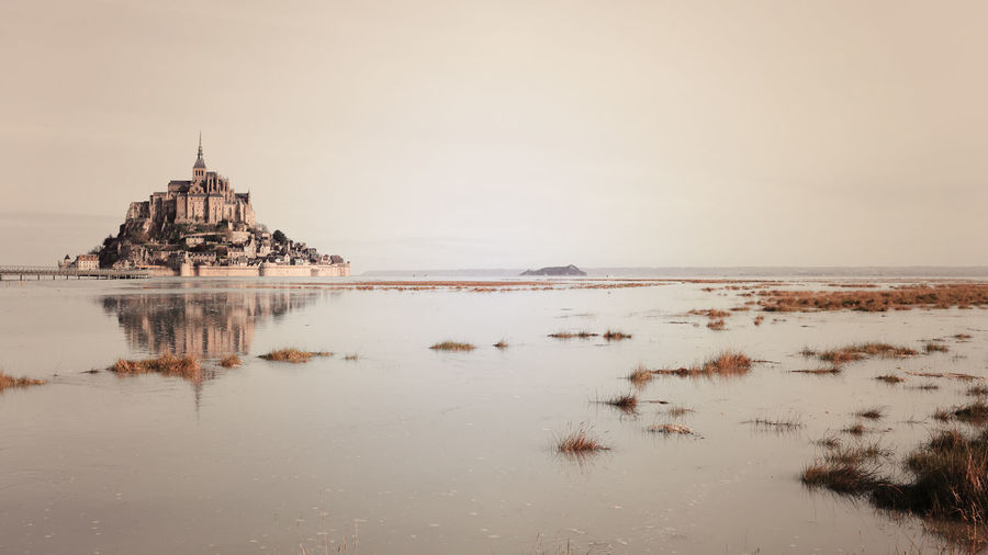 Mont-saint-michel, sepia effect, normandy, france
