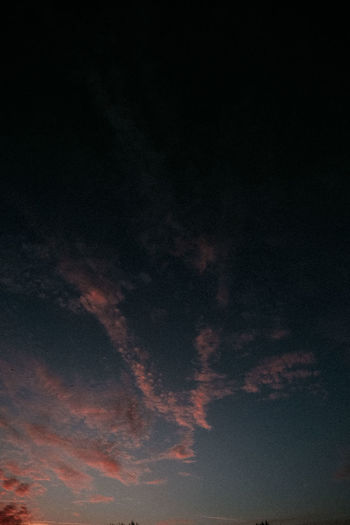 Low angle view of sky at sunset