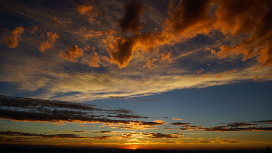 Low angle view of dramatic sky during sunset