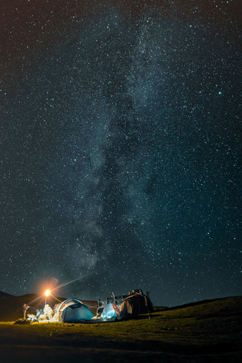 Scenic view of star field against sky at night.askhi mountain-georgia 