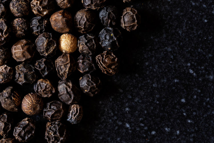 Close-up of peppercorn on table