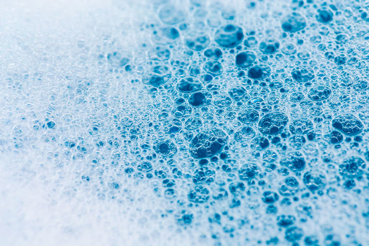 Macro shot of bubbles in water