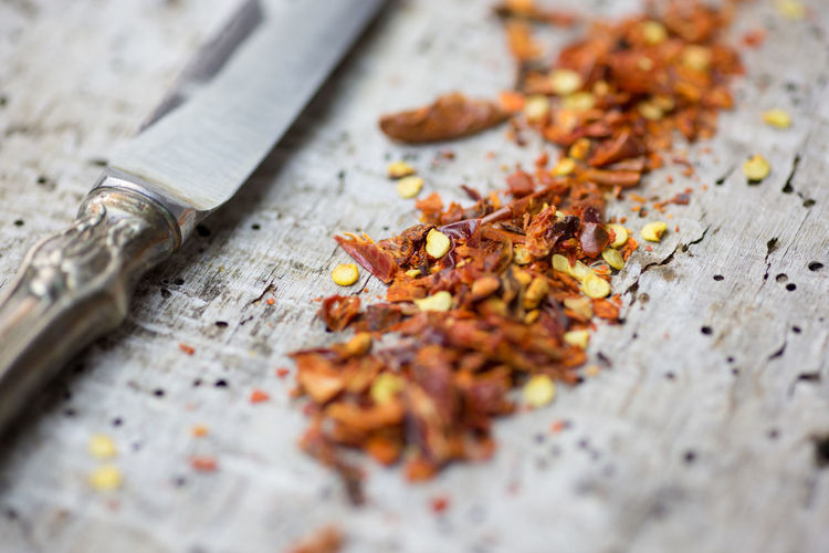 Close-up of spice on table
