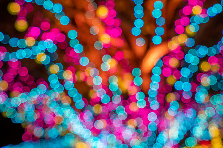 Christmas light decoration blurry background festive concept at night, bokeh