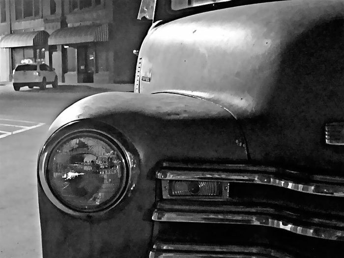 Vintage car on road