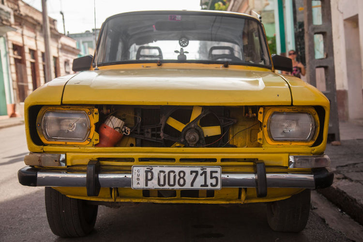 View of yellow truck