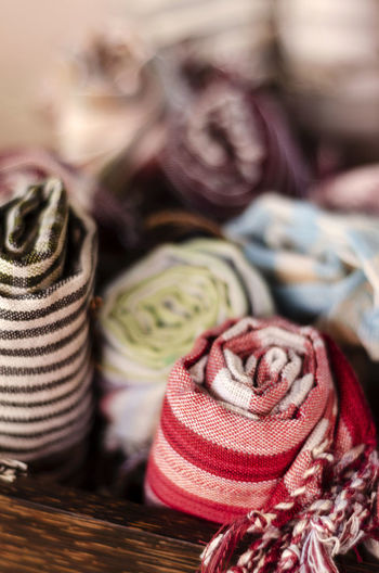 Close-up of scarfs