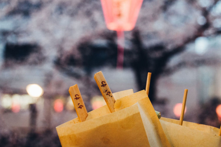Close-up of street food