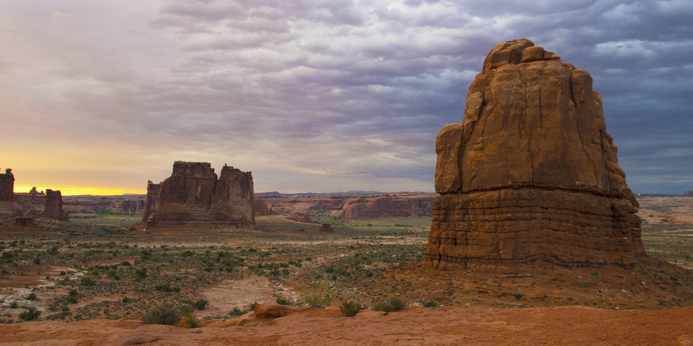 Rock formations at sunset