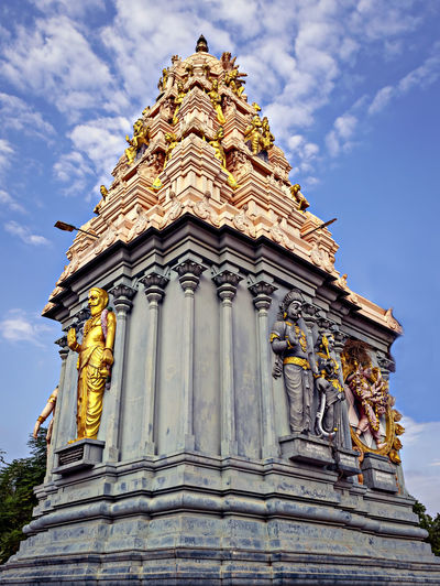 Prathiyangara devi temple at moratandi ,puducherry with beautiful blue sky background.
