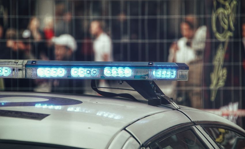 Emergency light on police car