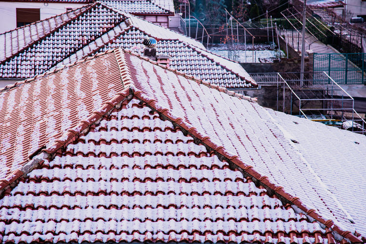 High angle view of roof of building
