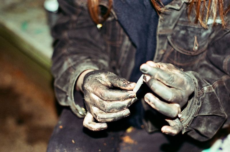 Close-up of man working