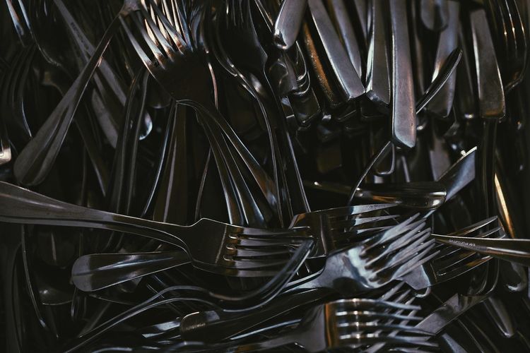 Full frame shot of forks