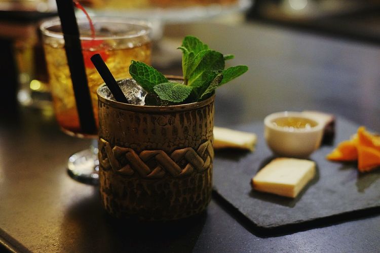 Close-up of drink on table