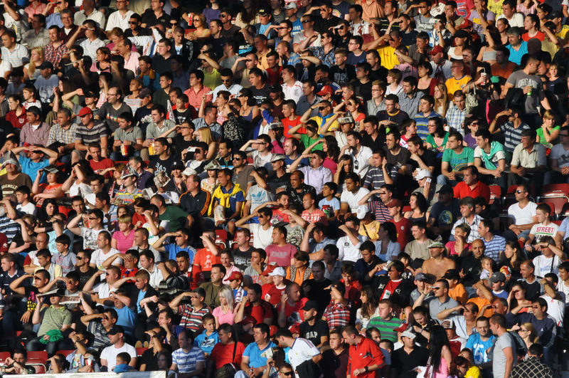 Crowd at soccer stadium