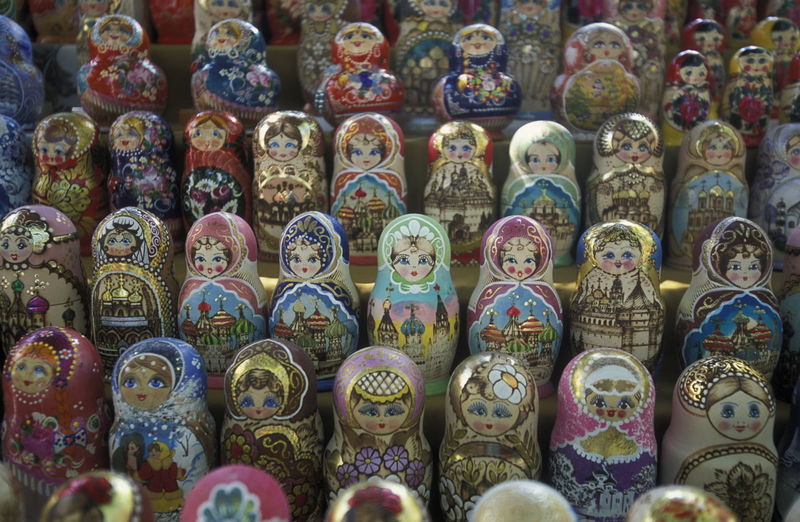 Full frame shot of matryoshka doll at market stall