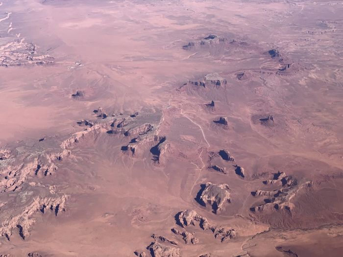 Monument valley navajo tribal park, utah, from airplane