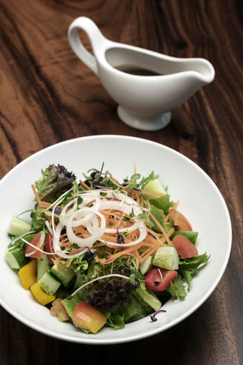 Close-up of food in bowl on table