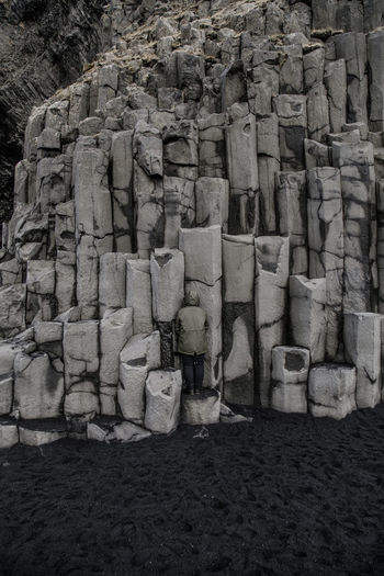 Low angle view of rock formations