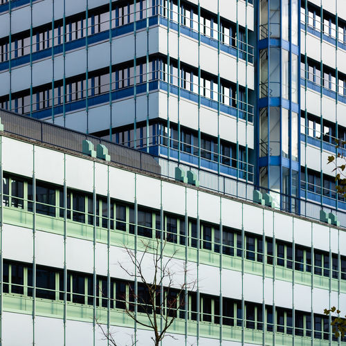 70's office building in financial center of utrecht, the netherlands.