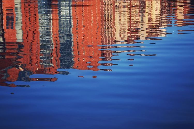 Close-up of sea with reflection in water