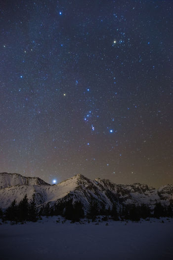 Orion constellation over tatra mountains.