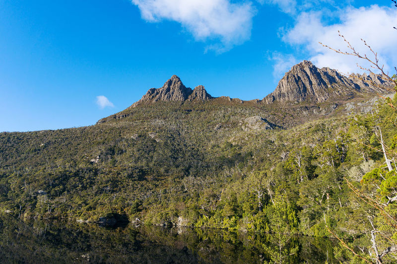 Cradle mountain landscape on sunny day. cradle mountain national park, australia