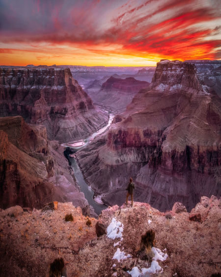 Scenic view of landscape during sunset