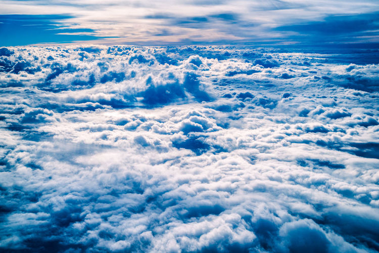Spectacular sea of clouds from above