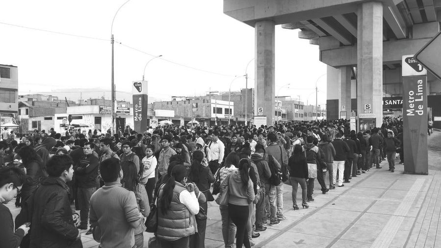 People standing by santa rosa metro station