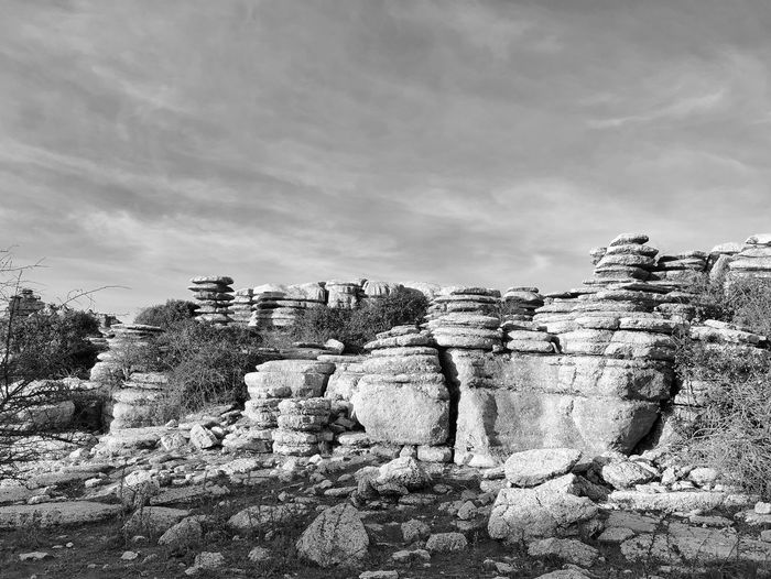 Rock formations against sky
