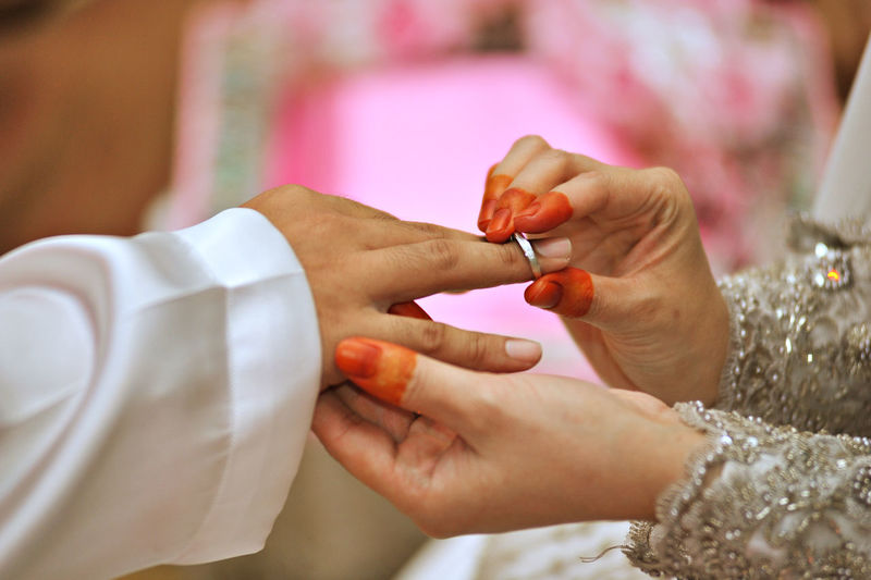Close-up of traditional wedding
