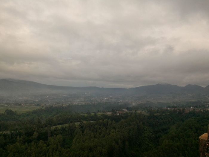 High angle view of landscape against sky