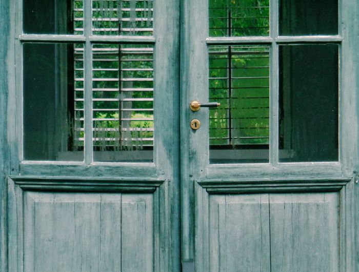 Closed window of building