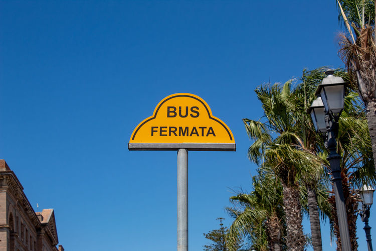 The sign of an italian bus stop