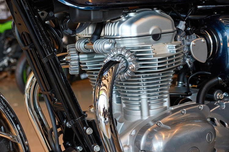 Cropped image of motorcycle engine