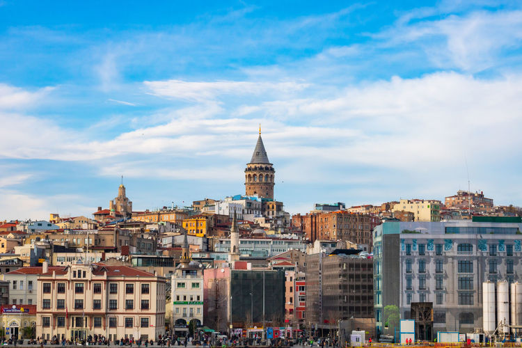 Galata tower and cloudy sky