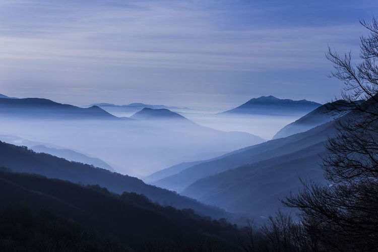 Scenic view of mountains against sky