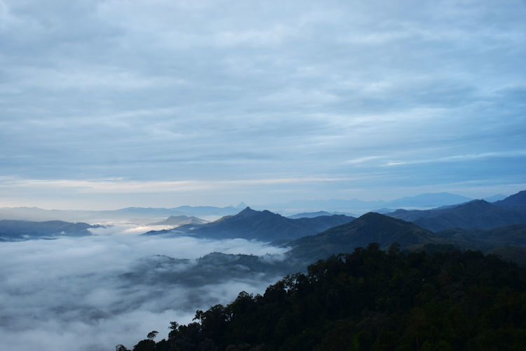 Beautiful sea of mist in betong , thailand. in morning time