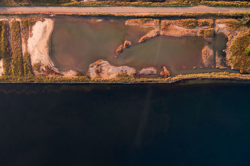 Aerial view of a lake