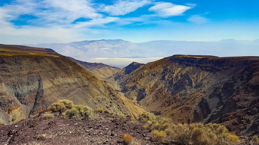 Scenic view of dramatic landscape against sky