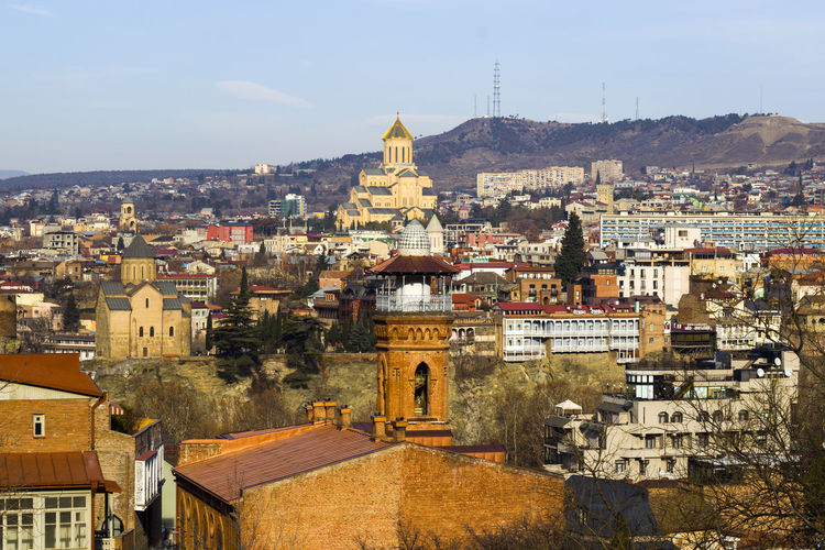Old town view of tbilisi, landmarks and architecture. travel destination. city center and historical