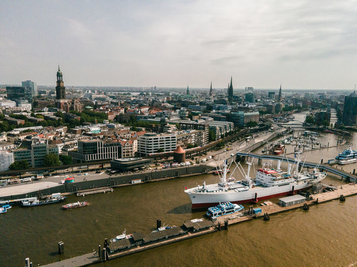 Aerial view on hamburg, germany