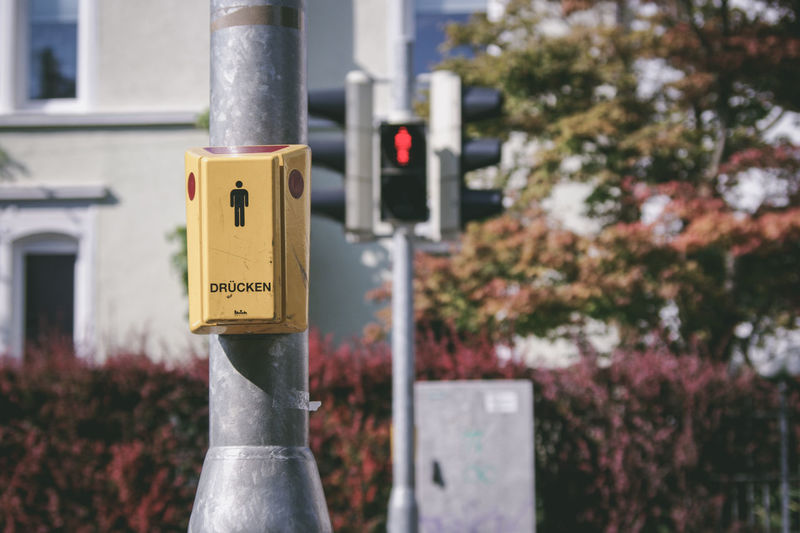 Close-up of pedestrian traffic lights
