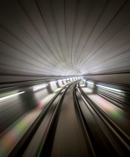 Blurred motion of subway train